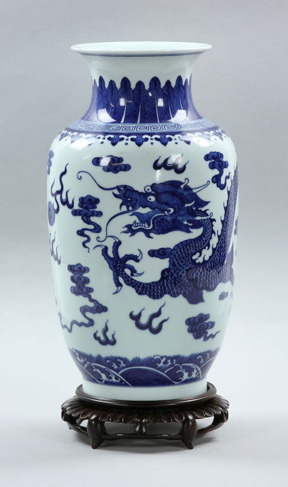 Chinese Blue and White Porcelain Dragon Vase (1 of 6)