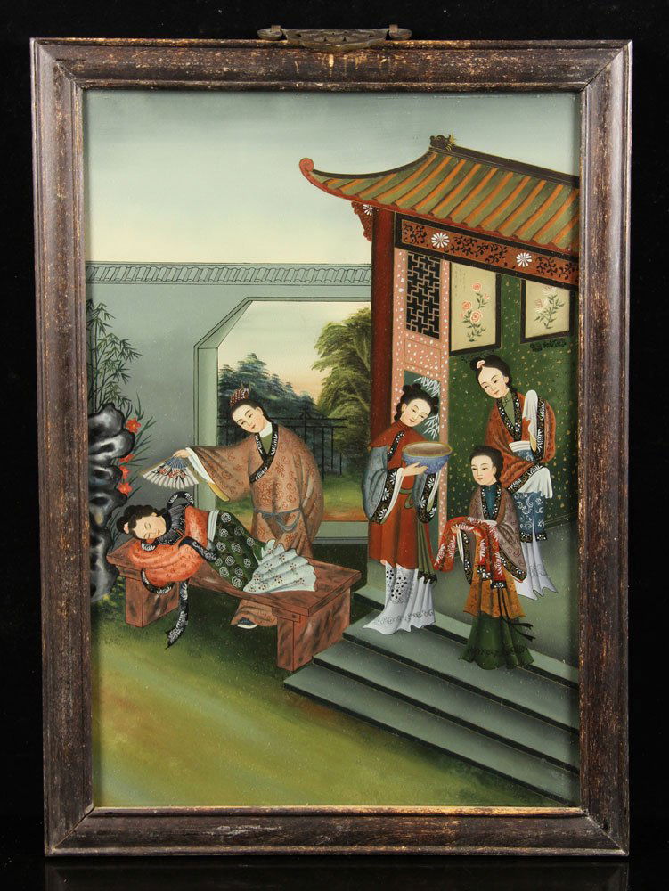 Early 20th C. Chinese Reverse Painting on Glass (1 of 5)