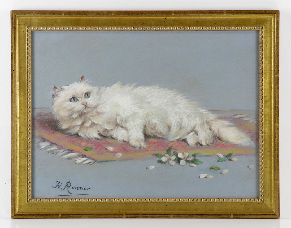 Ronner, Cat, Pastel on Paper (1 of 6)