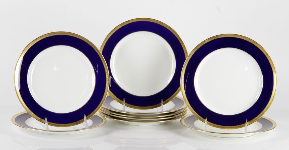 Set of 9 Hand Painted Minton Luncheon Plates (1 of 3)