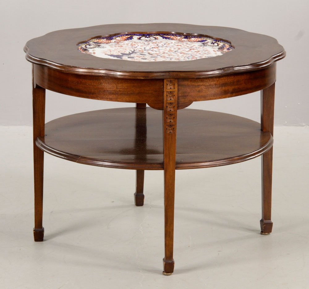 Mahogany Scalloped Edge Table (1 of 7)