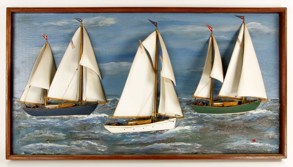 Baker, Three Yachts, Handcrafted Plaque (1 of 6)