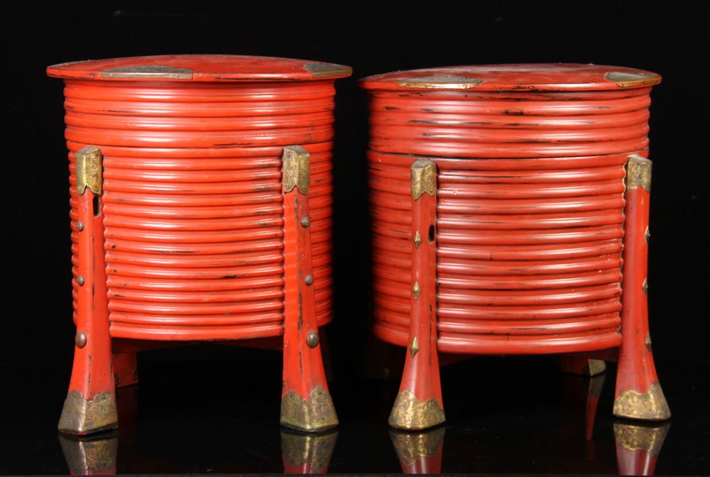 Pair of Japanese Lacquered Stands (1 of 4)