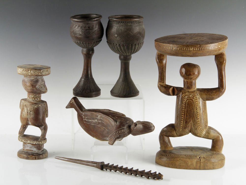 Six African Wood Carvings (1 of 8)