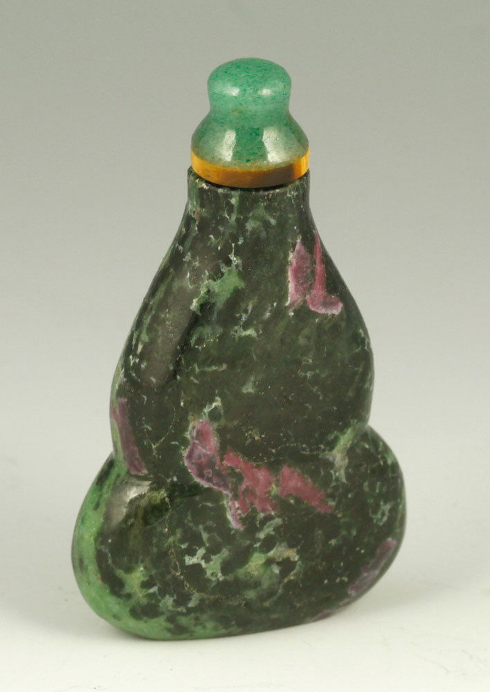 19th C. Chinese Ruby Zoisite Snuff Bottle (1 of 4)