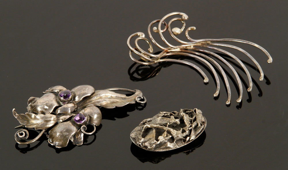 3 Modernist Sterling Silver Pins (1 of 4)