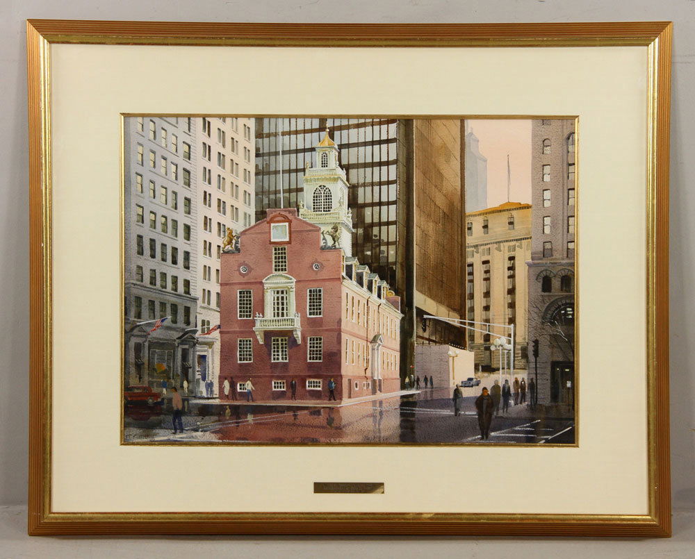 Kubitz, Old State House, Watercolor (1 of 6)