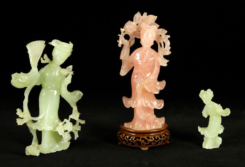 3 Chinese Carved Hardstone Figures (1 of 6)
