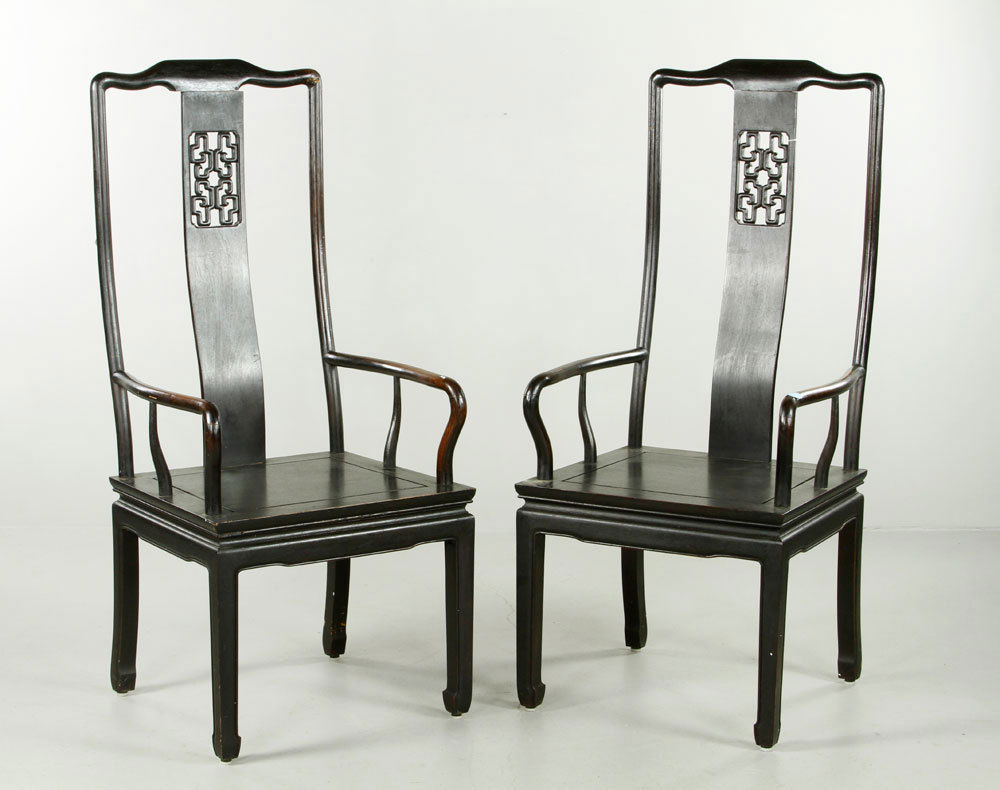 Pr. Chinese Hardwood Chairs (1 of 2)