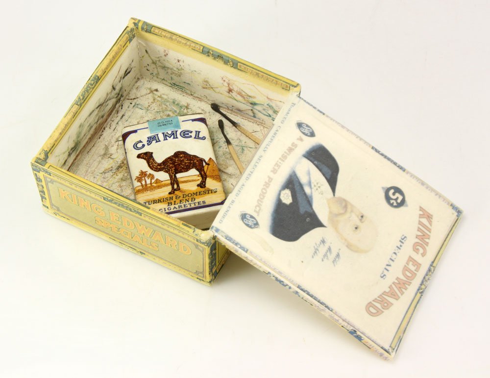 Shaw, "Old Habits," Porcelain: Richard Shaw (American, 1941-), "Old Habits," glazed porcelain with overglaze details, 2 1/8" high x 9 1/4" wide x 4 3/4" deep. Exhibited in "Faux Real," June 2-Sept 29, 2013, Laguna Art Museum, Lagun