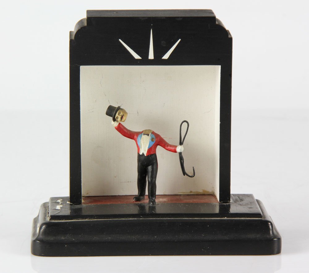 Houston, Circus Performer, Mixed Media: Bruce Houston, circus performer, mixed media, signed and dated "Bruce Houston 1980" underneath, 4 1/2" high x 4 3/4" wide. Provenance: from a Los Angeles, California estate.