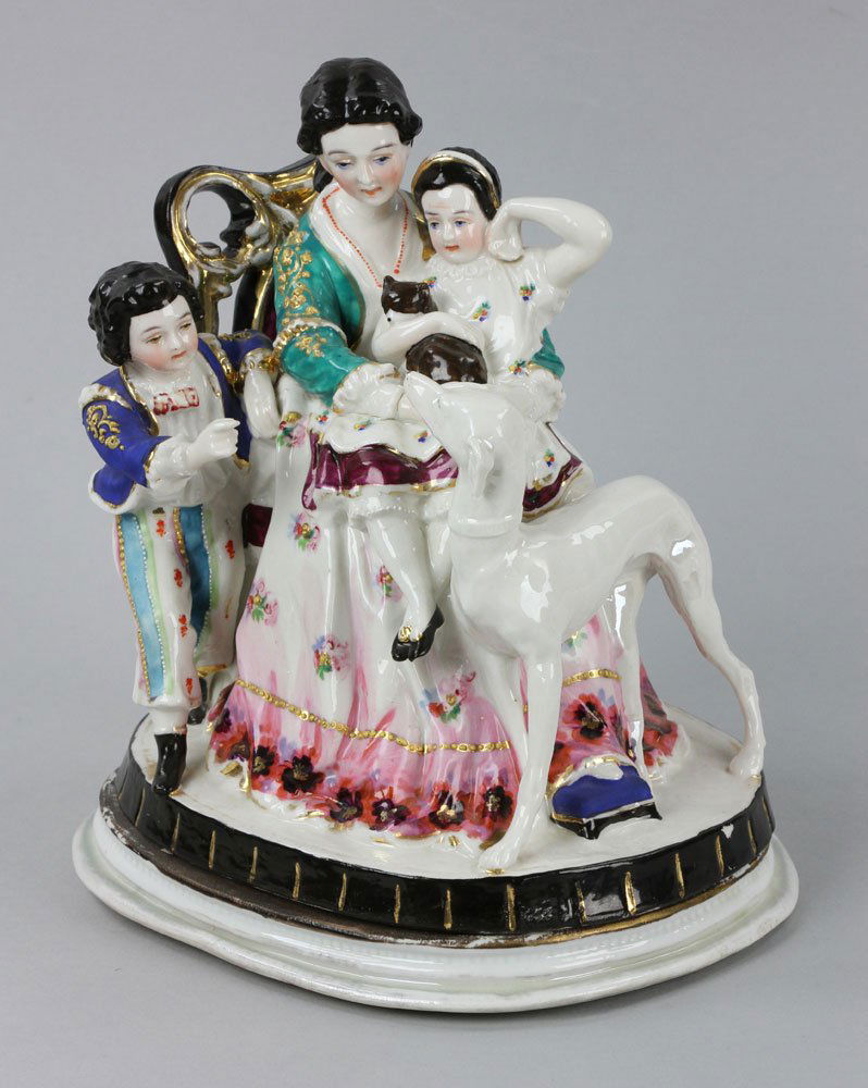 Rare Form Staffordshire Figure Group (1 of 10)
