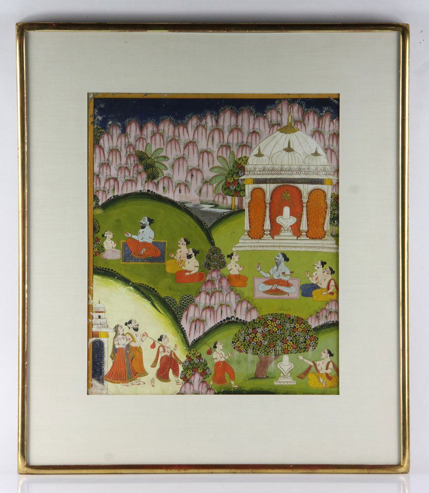 19th C. Indian Illuminated Manuscript Page (1 of 7)