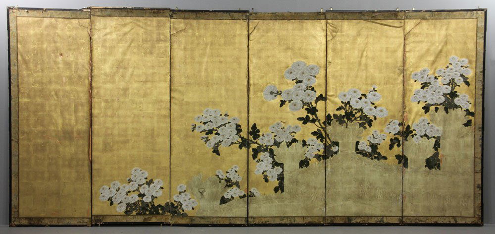 Chinese Hand Painted Six-Panel Folding Screen (1 of 10)