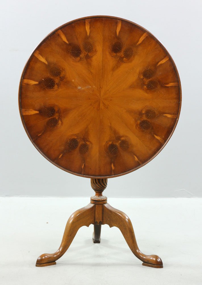 English Queen Ann Style Burl Wood Tip-top Table (1 of 10)