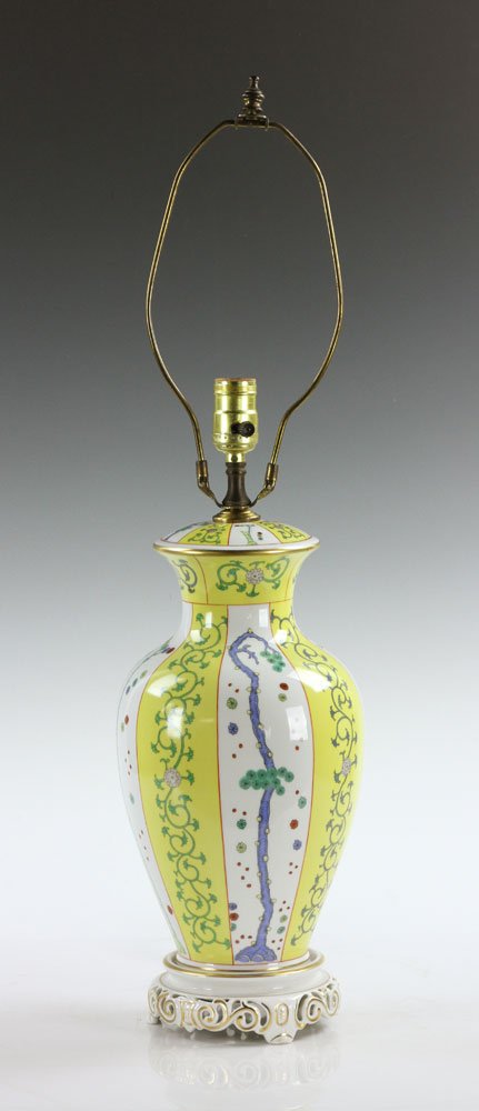 Herend "Yellow Dynasty" Porcelain Lamp (1 of 8)