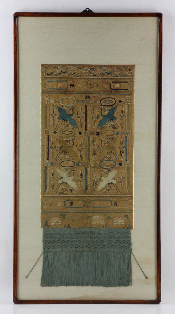 18th C. Chinese Embroidered Panel (1 of 7)