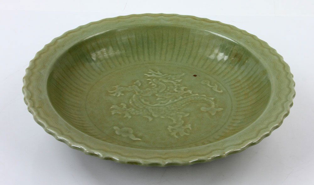 17th/18th C. Chinese Celadon Plate (1 of 8)