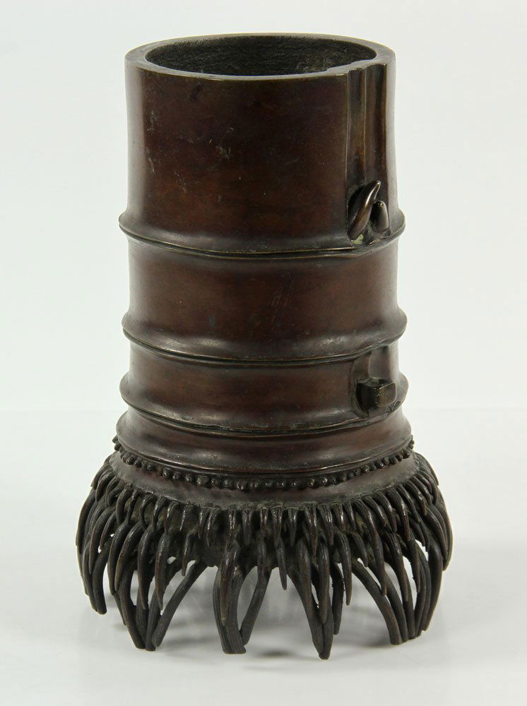 Japanese Meiji Period Segmented Bronze Vase (1 of 7)