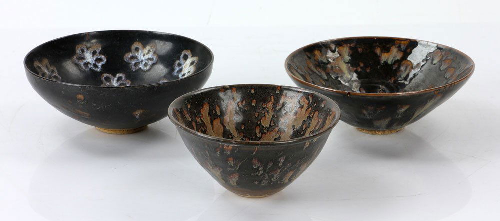Three Chinese Black Glazed Teacups (1 of 7)