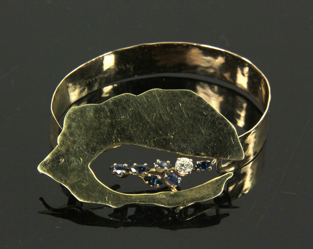 18K Gold, Sapphire and Diamond Pin/Bracelet (1 of 7)