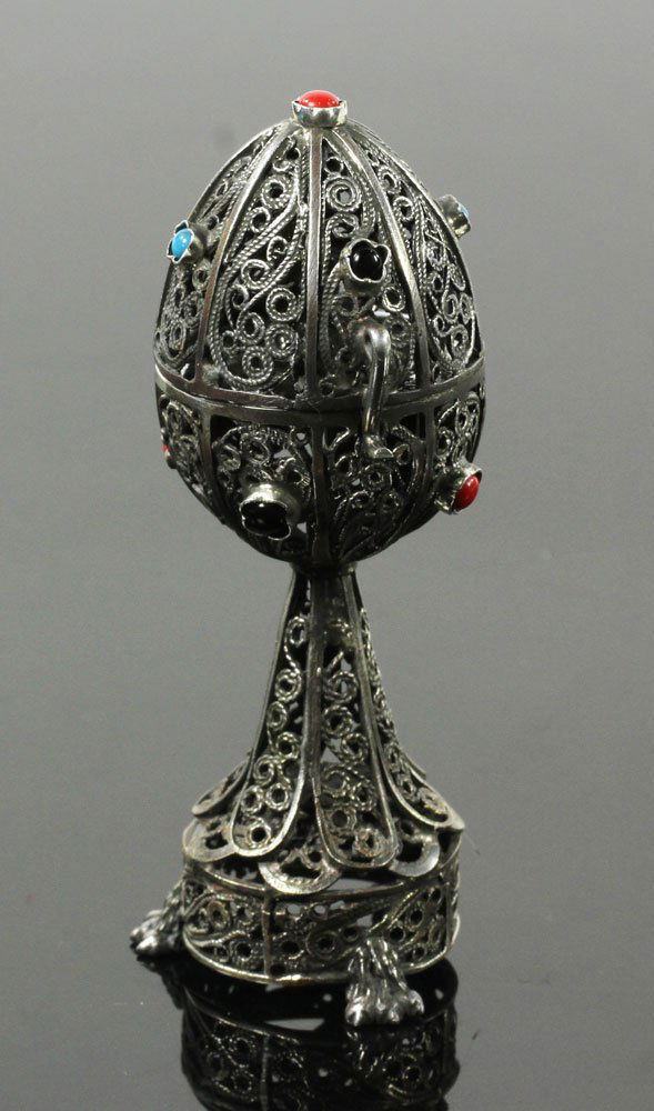 Russian Faberge Style Silver Egg (1 of 6)