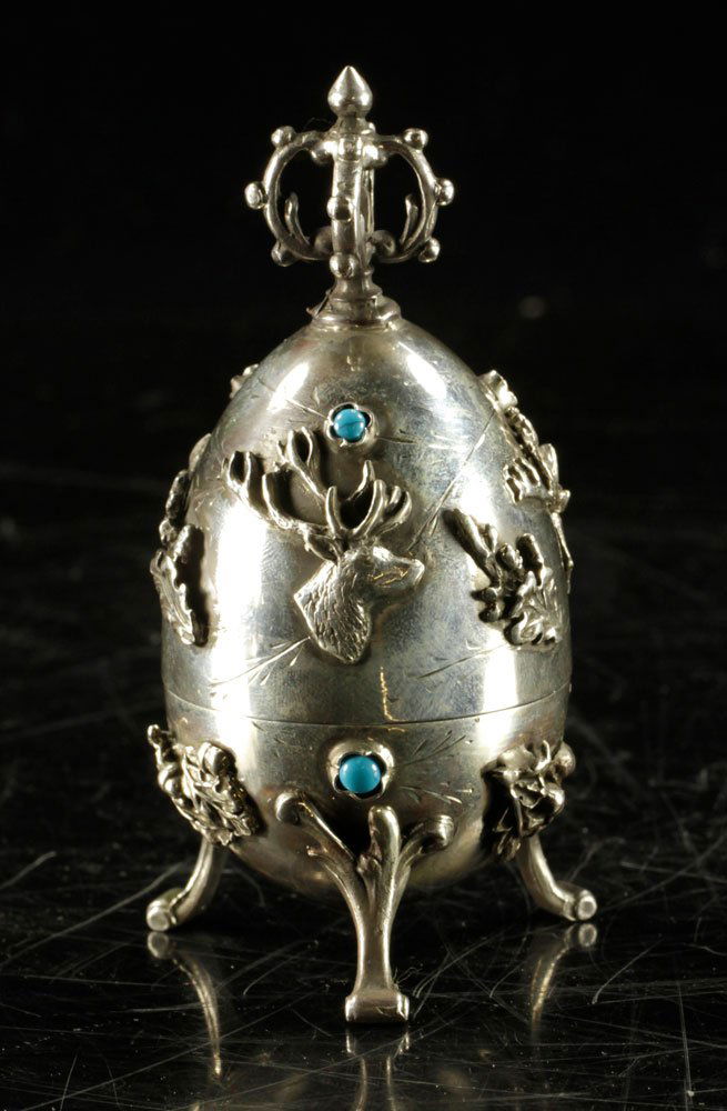 Russian Silver Ornamental Egg (1 of 6)