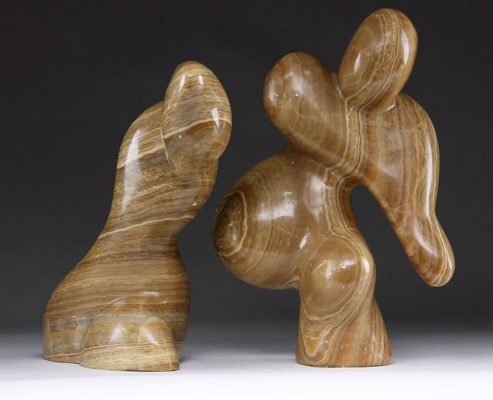 After Moore, Two Marble Sculptures (1 of 2)