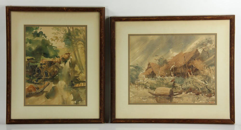 Two Vietnamese Watercolor Paintings (1 of 9)