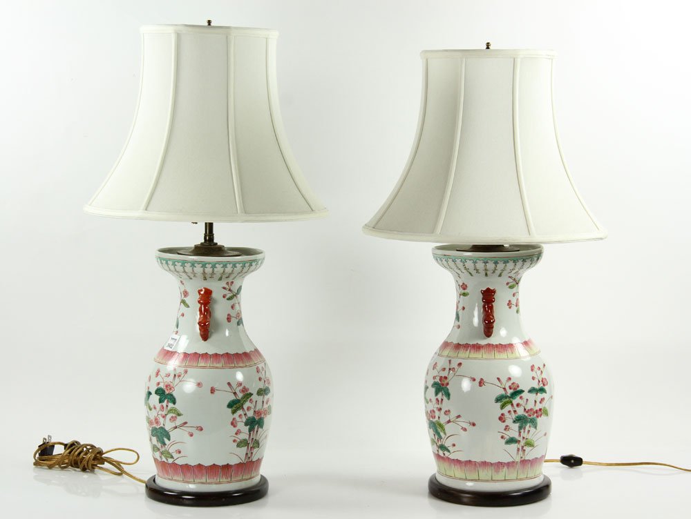 Pr. Chinese Porcelain Lamps (1 of 6)