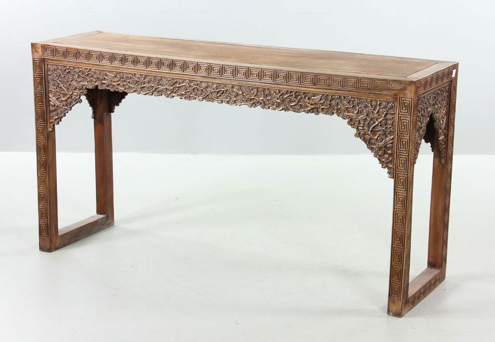 Chinese Carved Rosewood Scroll Table (1 of 7)