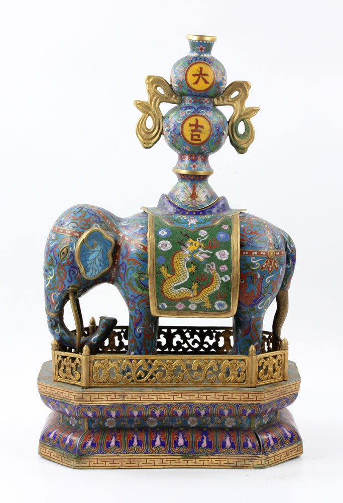 Chinese Cloisonne Elephant Statue (1 of 10)