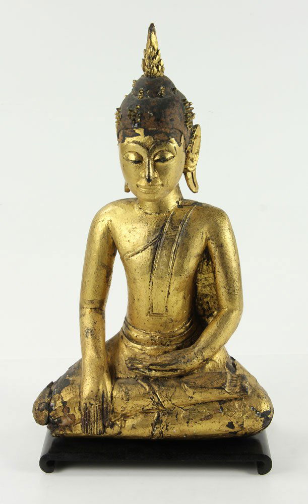 19th C. Thai Gilt Wood Buddha (1 of 6)