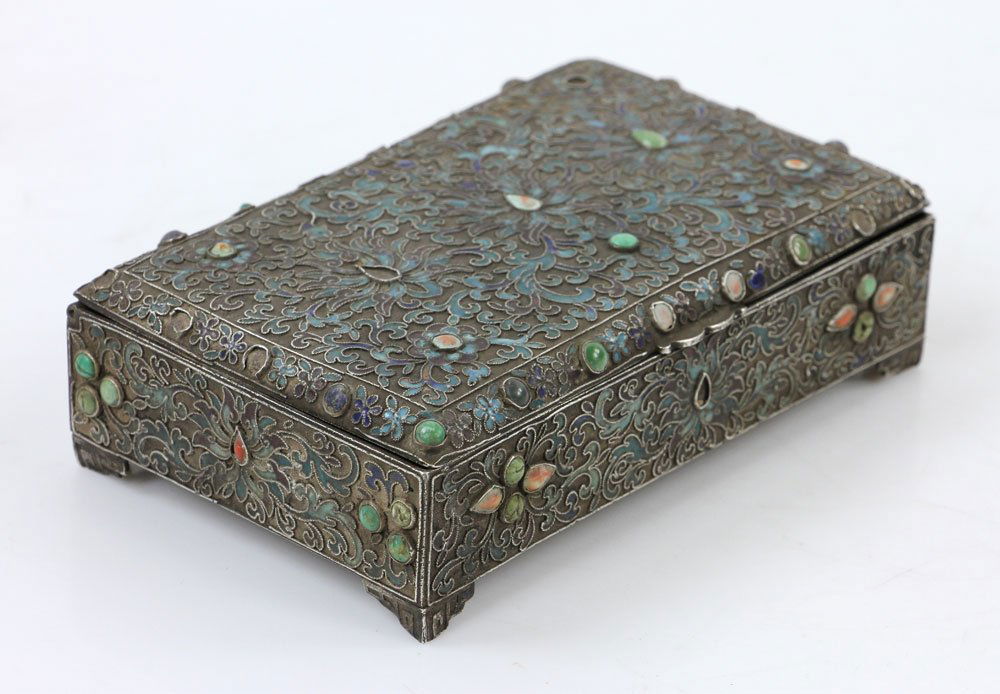 Chinese Enameled Silver Box (1 of 9)