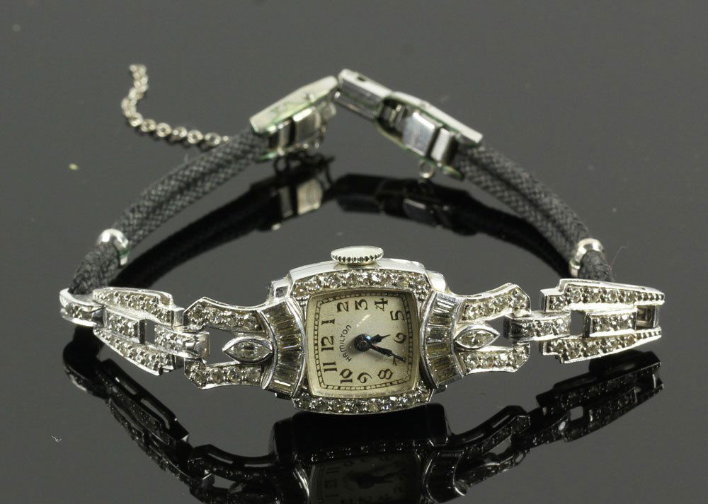 Ladies' Hamilton Platinum and Diamond Watch (1 of 5)