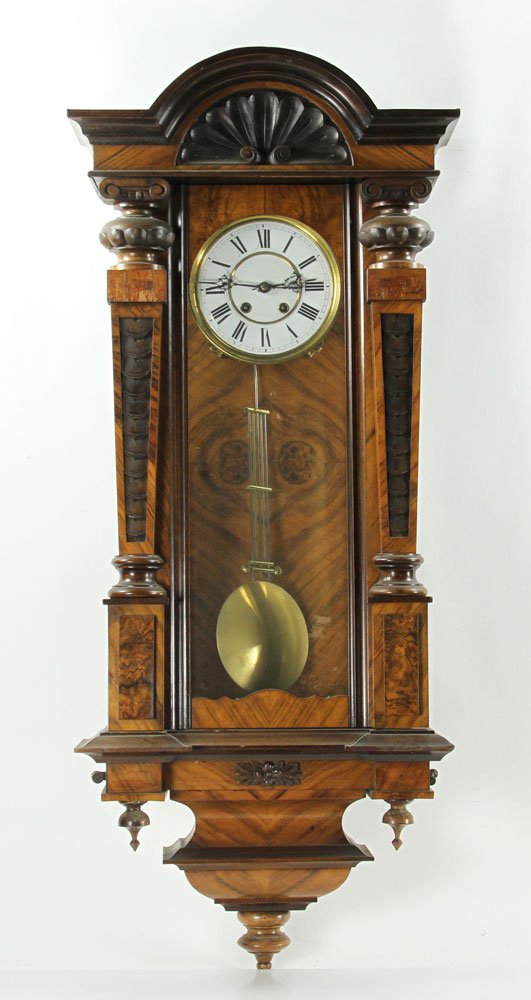 19th C. Burl Walnut Wall Clock (1 of 8)