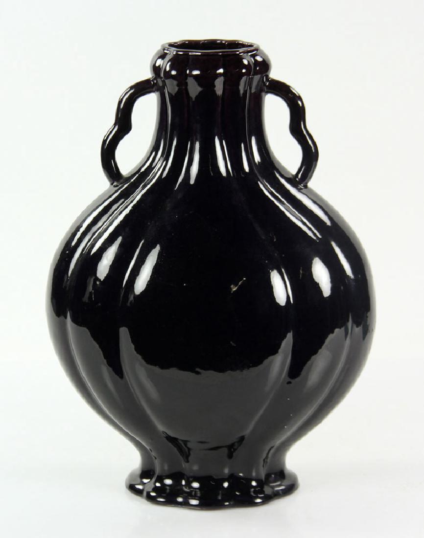 Late 19th C. Chinese Moon Flask Vase: Late 19th century Chinese purple moon flask vase. Provenance: From a California collection.