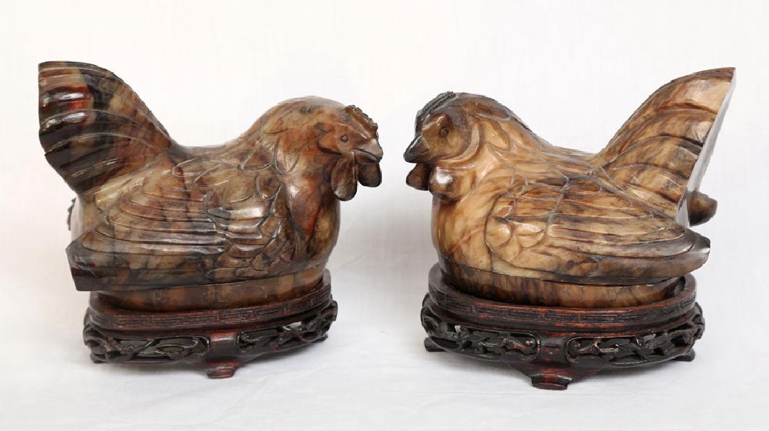 Pr. Chinese Carved Stone Hen Form Boxes (1 of 6)