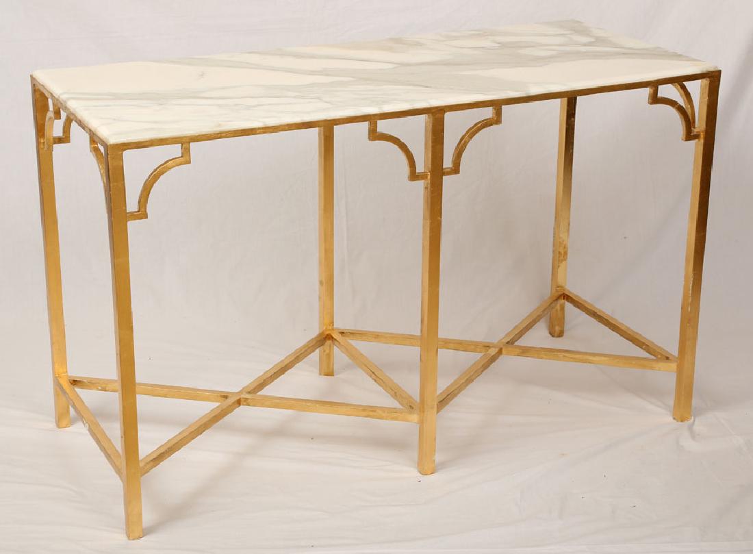 Mid-Century Modern Gold Leaf Foyer Table (1 of 7)
