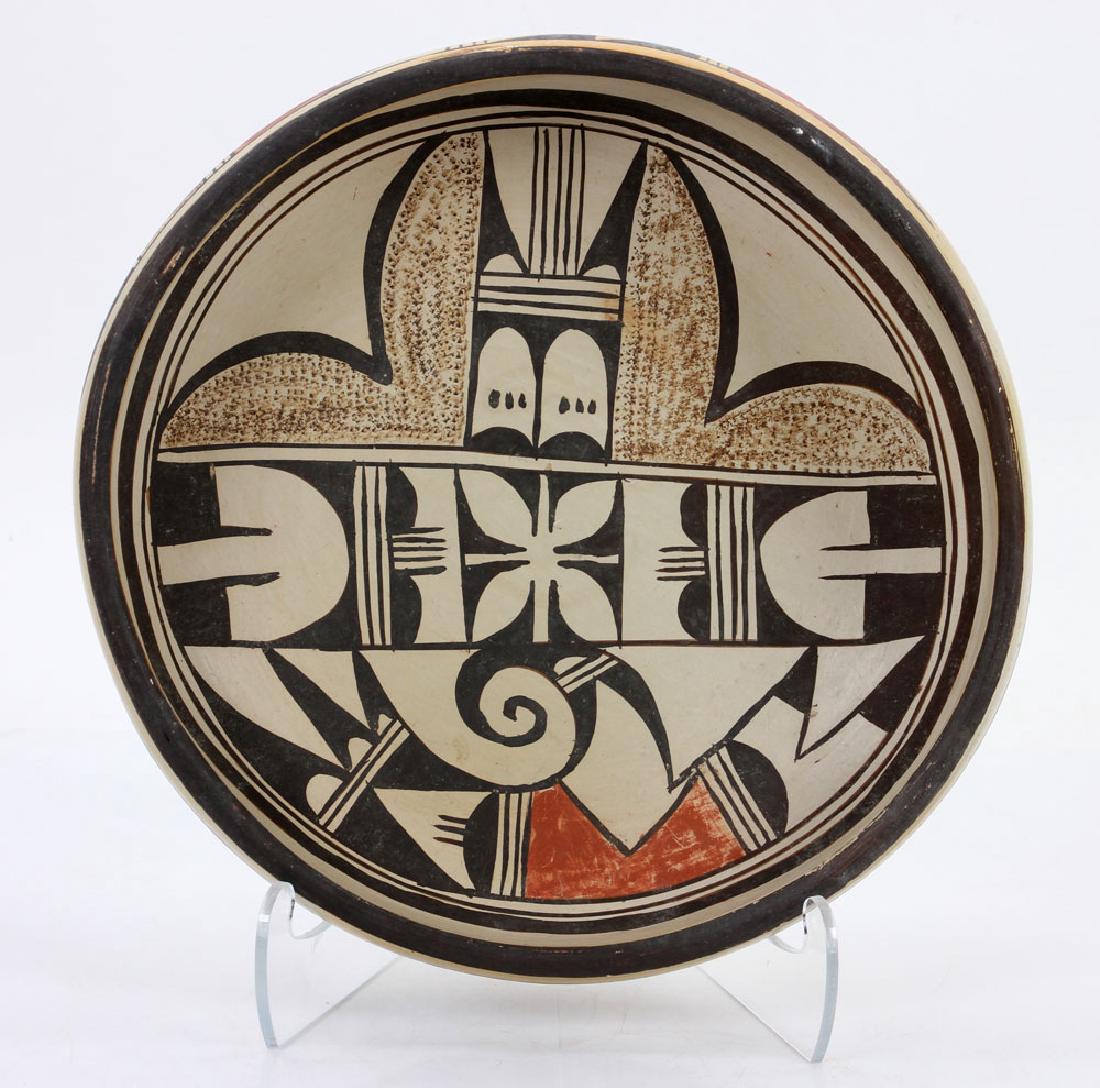 Hopi Pottery Bowl: Hopi pottery bowl, 3" h x 9" dia. Provenance: Purchased From Andrea Fisher, Fine Pottery, Santa Fe, New Mexico.