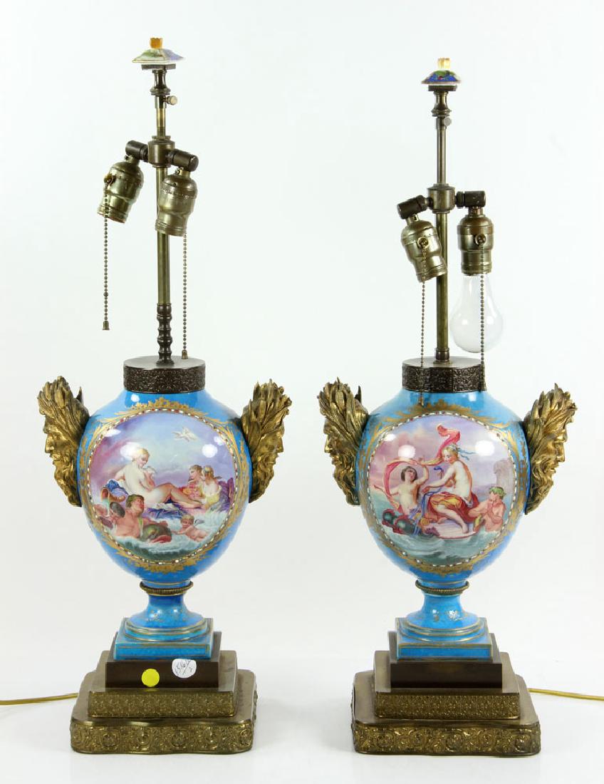 Pr. 19th C. French Sevres Table Lamps (1 of 7)