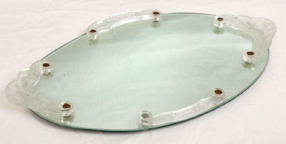 Crystal Dresser Tray: Dresser tray, crystal, circa 1940's-1950's, 23" wide x 13 1/2" deep. Provenance: from a South Ocean Blvd, Palm Beach estate.