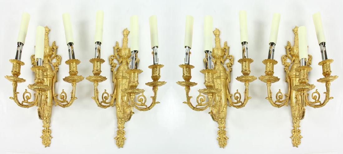Set of 4 French Dore Gilt Sconces (1 of 7)