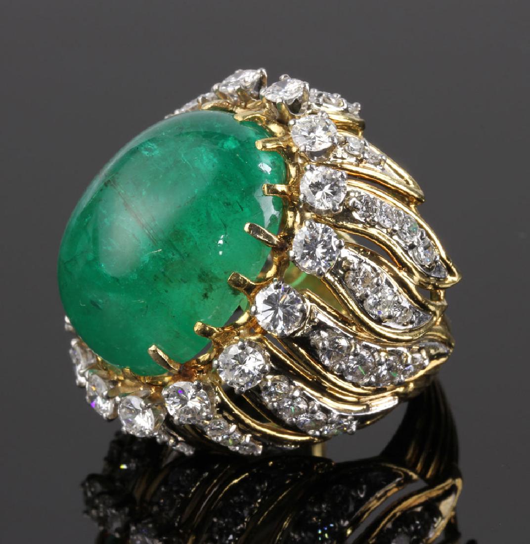 18K Yellow Gold and Platinum Dombed Design Ring (1 of 9)