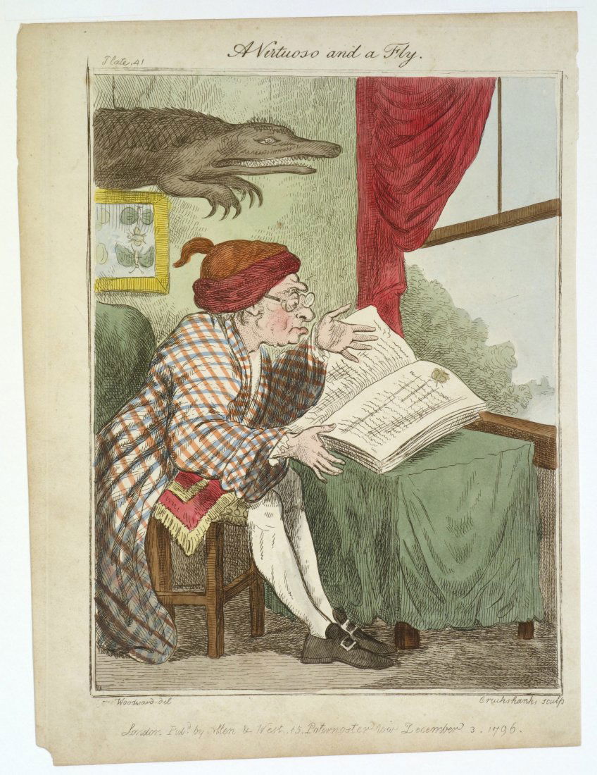 Isaac CRUIKSHANK - A Vertuoso and a Fly: Isaac CRUIKSHANK (English, 1764–1811) A Vertuoso and a Fly. Published by Allen & West, 15 Paternoster Row, December 3, 1796.