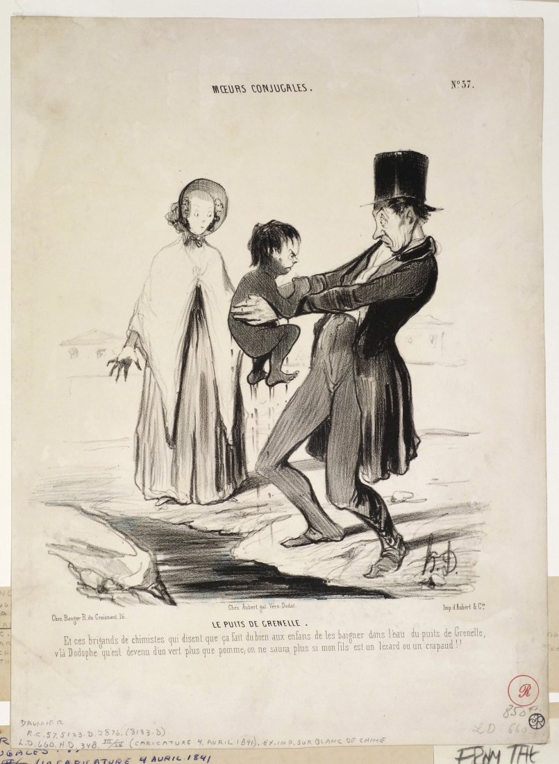 Honoré Victorin DAUMIER - Scene for MOEURS CONJUGALES: Honoré Victorin DAUMIER (French, 1808-1879) Scene for MOEURS CONJUGALES from LE CHARIVARI. Lithograph. Edition unstated. Ca. 9-3/4 x 14-3/4 inches (sheet).