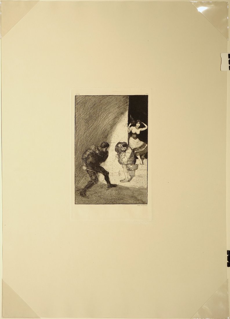 Max KLINGER - Rivalen (Rivals), Opus VIII, EIN LEBEN (A: Max KLINGER (German, 1857-1920) Rivalen (Rivals), Opus VIII, EIN LEBEN (A LIFE). Etching. 1880-4; this impression printed 1920. 10-3/8 x 6-1/2 inches.