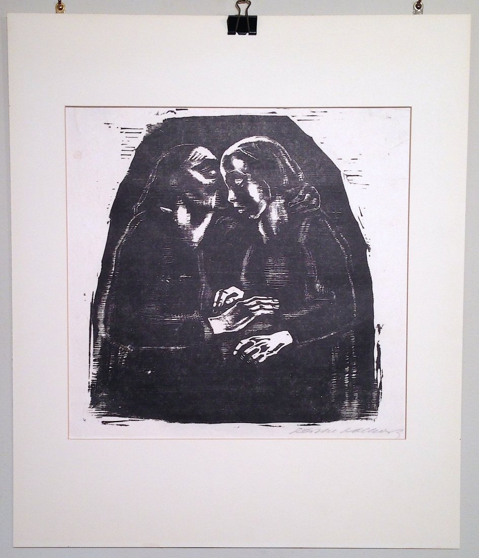 Kathe KOLLWITZ - Maria und Elizabeth: Kathe KOLLWITZ (German, 1867-1945) Maria und Elizabeth (Mary and Elizabeth). Woodcut. 1928. Signed in pencil. Version III; edition of 150. 14-1/2 x 13-1/4 inches.