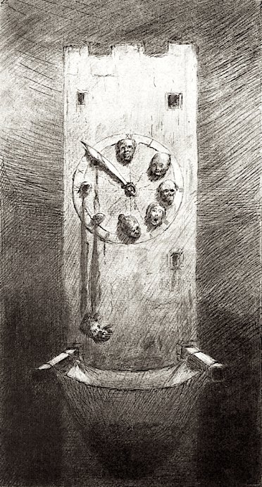 Alfred KUBIN - Die Todesstunde: Alfred KUBIN (Austrian, 1877-1959) Die Todesstunde. Lithograph. Signed. 1903. 13-3/4 x 7-3/8 inches.