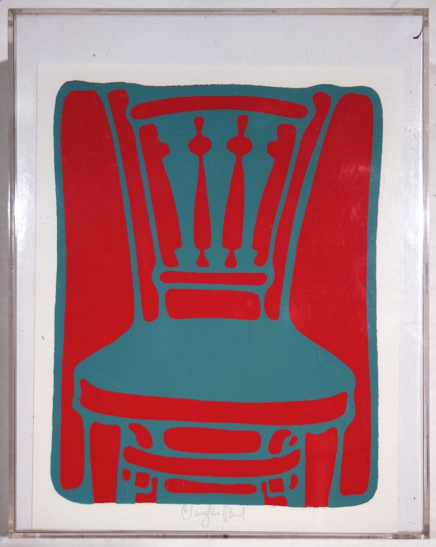 Clayton POND - Chair: Clayton POND (American, b. 1941) Chair. Color serigraph. Signed in pencil. 8-3/4 x 7-1/8 inches (sheet).